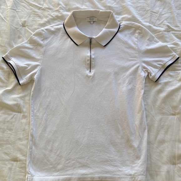 Reiss White Polo with Black Trim - Picture 1 of 1